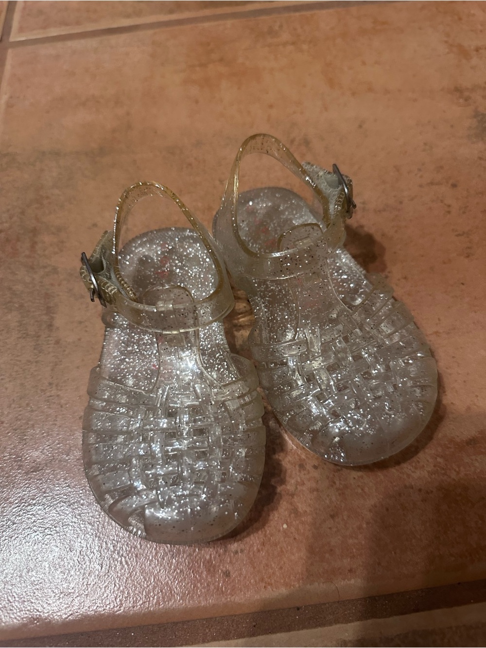 Copper Key Kids Glitter Jelly Sandals - Clear